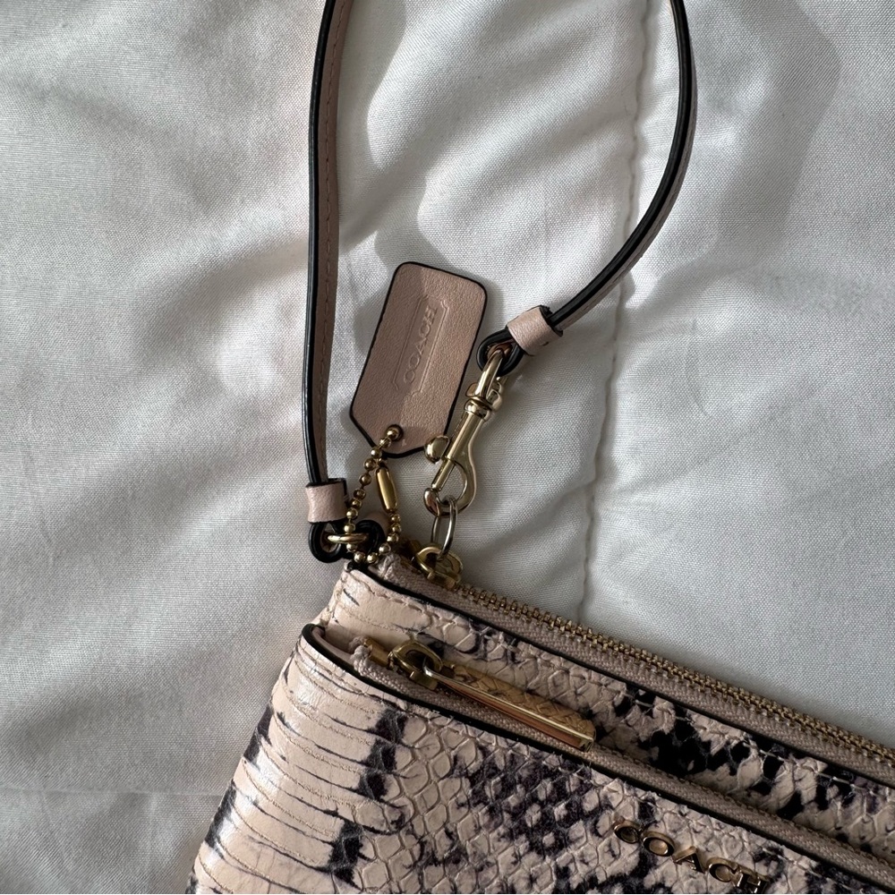 Coach Madison Double Corner Zip Python Wristlet - image 3
